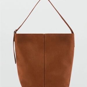 Mango Brown Suede Tote Bag